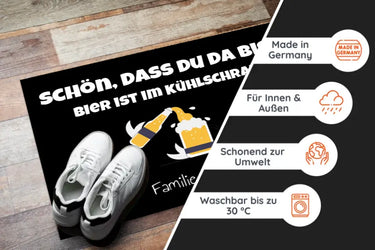 Lustige Fußmatte - Bier im Kühlschrank
